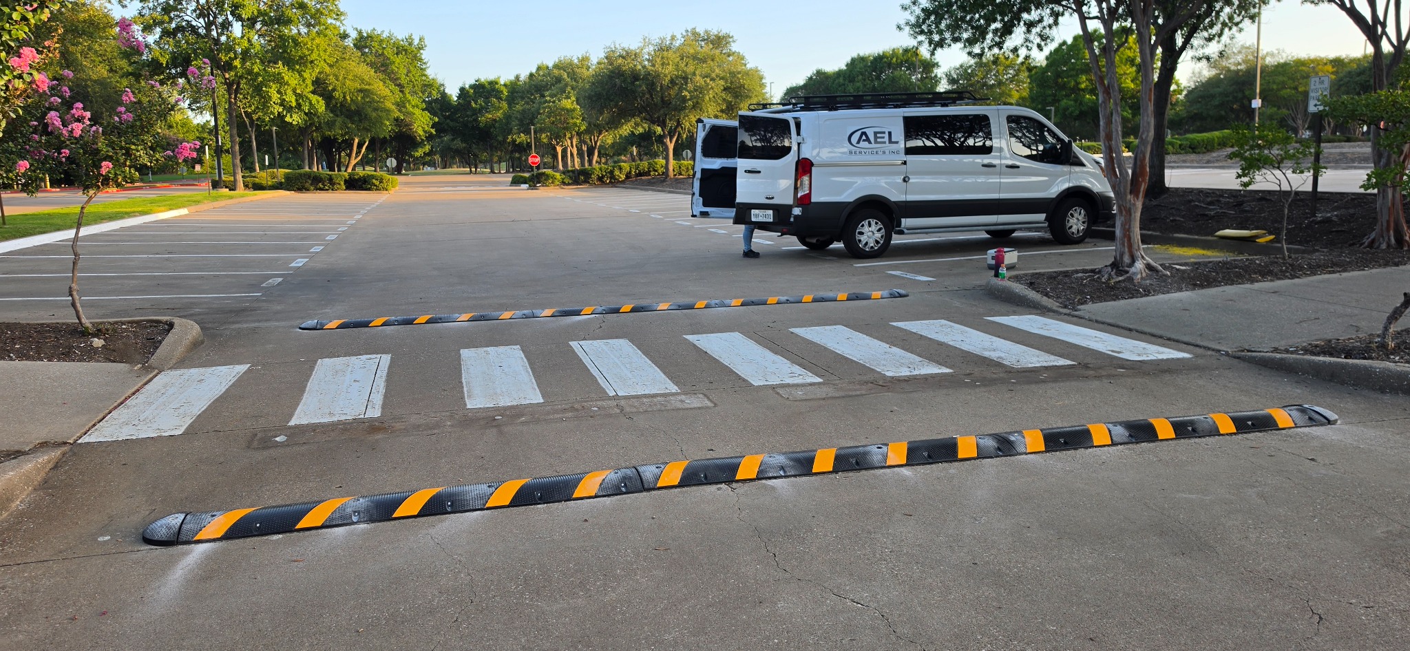 AEL service vehicle at parking improvement project