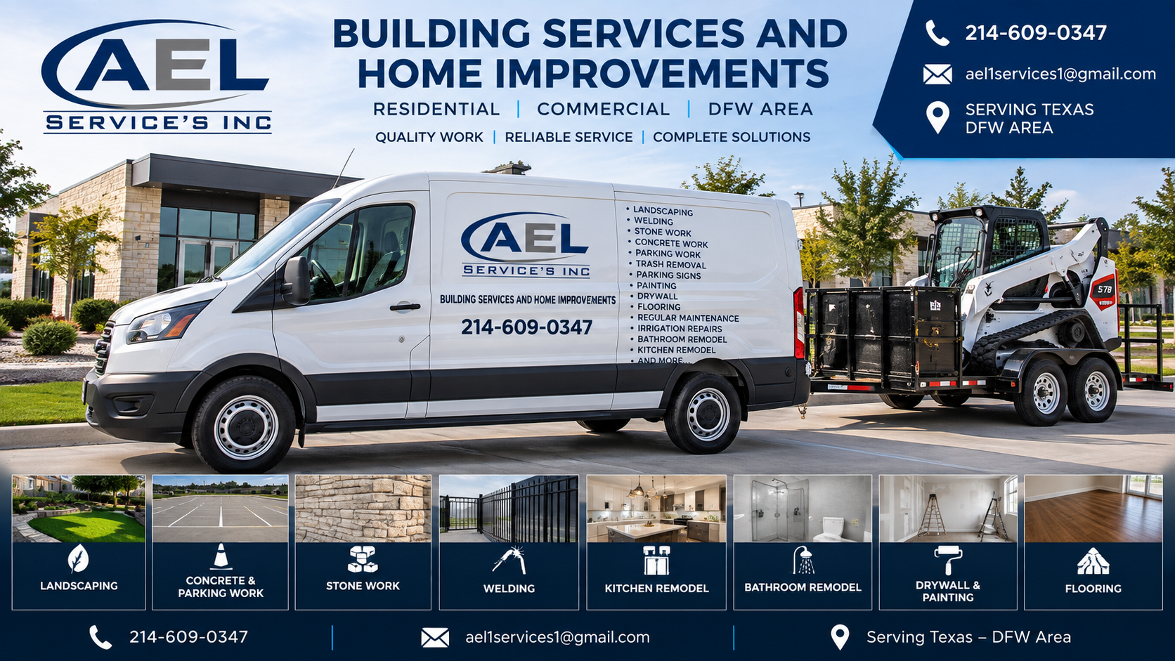 AEL Service's Inc. building services and home improvements across the DFW area